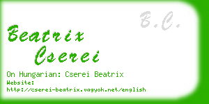 beatrix cserei business card